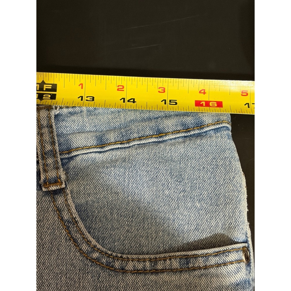 A-Z-I  Light Wash Floral Embroidered Flare Leg Jeans 33 AZI Country Boho Chic - Picture 7 of 9